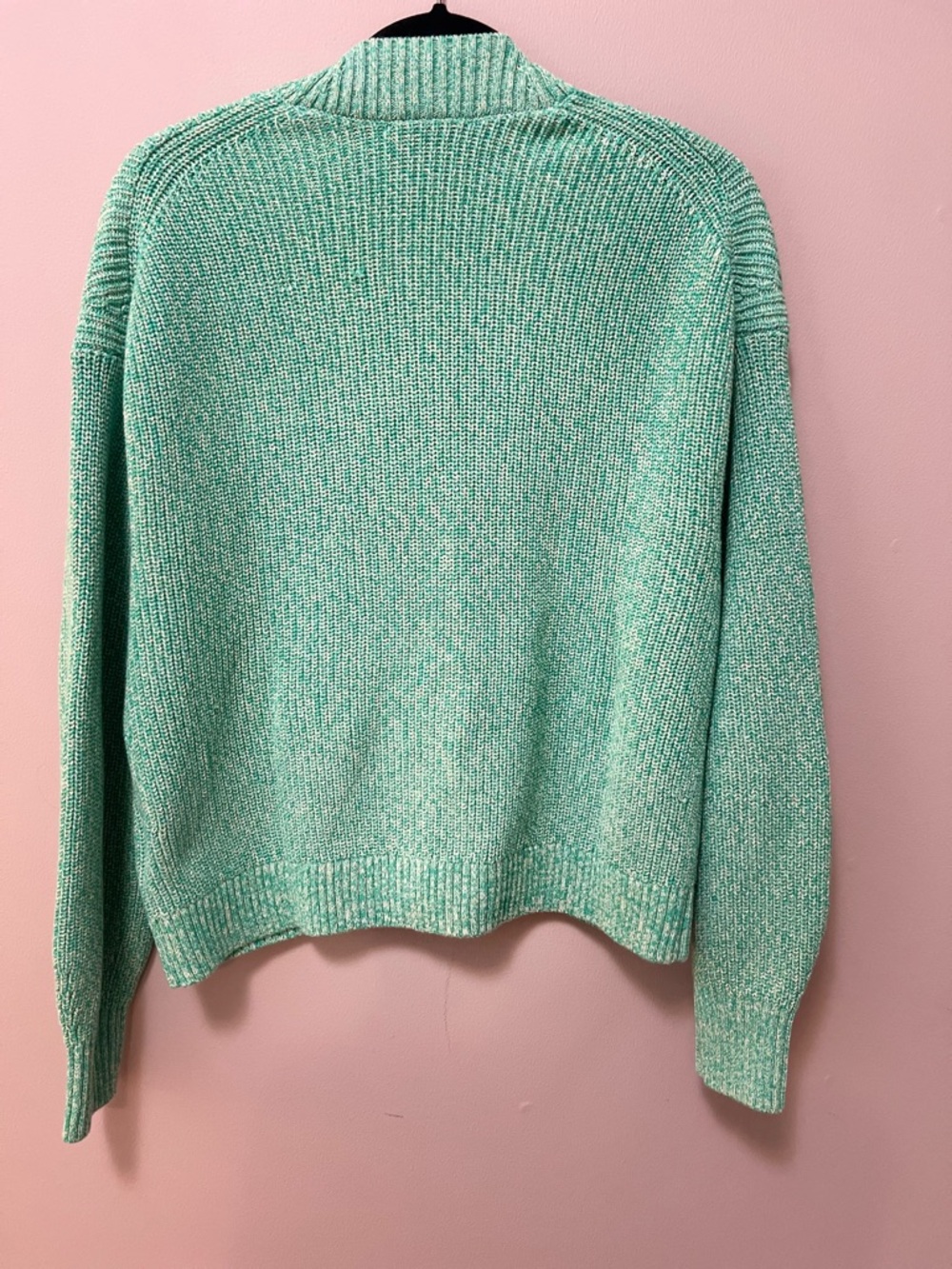 COS Green Ribbed Button-Front Cardigan small - Picture 3 of 8